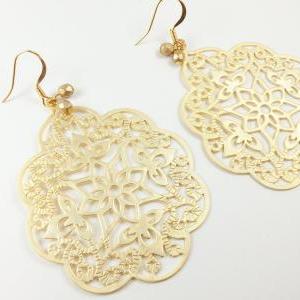 Earrings Large Gold Metal Earrings Jewelry