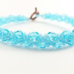 Sky Blue Bracelet Bright Blue Jewelry Beaded..