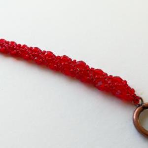Beaded Jewelry Bright Red Bracelet Red Jewelry..