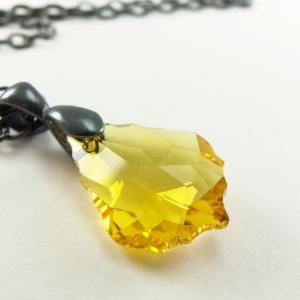 Baroque Yellow Necklace Crystal Jewelry Yellow..