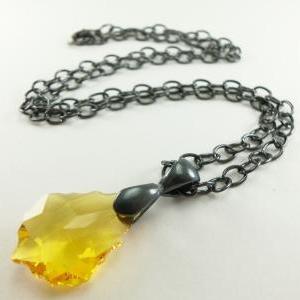 Baroque Yellow Necklace Crystal Jewelry Yellow..