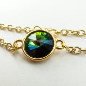 Gold Chain Bracelet Rainbow Bracelet Crystal Gold..