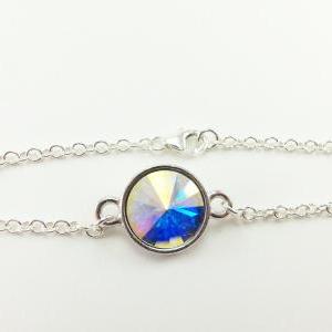 Clear Crystal Bracelet Sterling Silver Aurora..