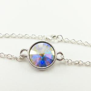 Clear Crystal Bracelet Sterling Silver Aurora..