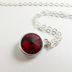 Red Necklace January Birthstone Jewelry Garnet Red..