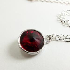 Red Necklace January Birthstone Jewelry Garnet Red..