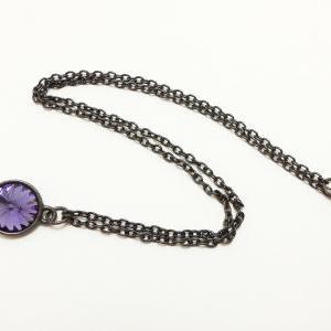 Royal Purple Necklace Crystal Necklace Warm Purple..