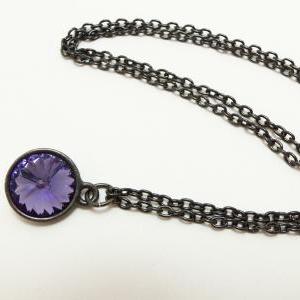 Royal Purple Necklace Crystal Necklace Warm Purple..