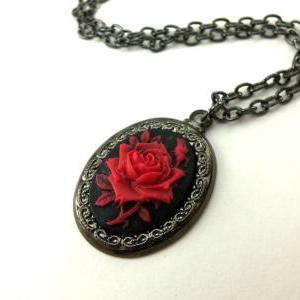 Victorian Cameo Necklace Dark Romantic Goth..