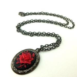 Victorian Cameo Necklace Dark Romantic Goth..
