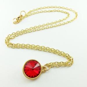 Candy Apple Red Necklace Gold Jewelry Bright Red..