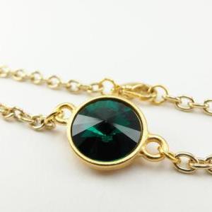 Emerald Bracelet Color Of The Year Gold Chain..