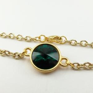 Emerald Bracelet Color Of The Year Gold Chain..