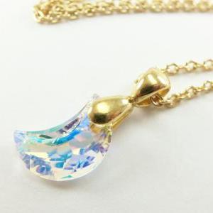 Moon Necklace Gold Jewelry Celestial Necklace..