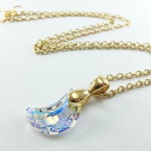 Moon Necklace Gold Jewelry Celestial Necklace..