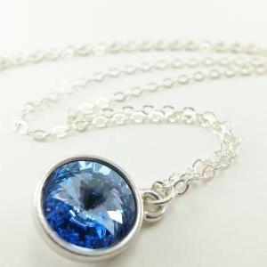 Light Blue Necklace Pale Blue Crystal Necklace..