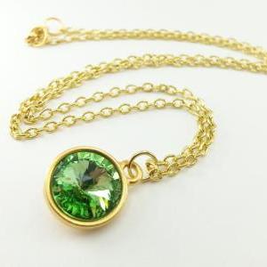 Peridot Necklace Green Gold Jewelry August..