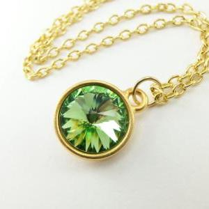 Peridot Necklace Green Gold Jewelry August..