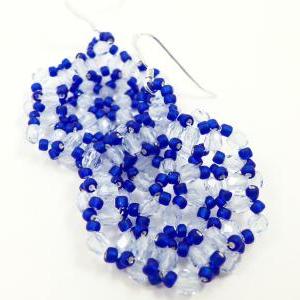 Royal Blue Beaded Earrings Blue Jewelry Circle..