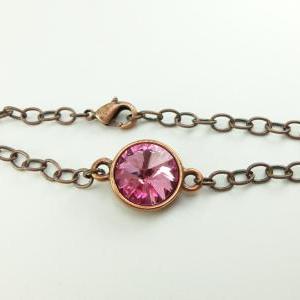 Rose Bracelet Copper Bracelet Crystal Chain..