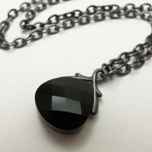 Crystal Necklace Black Jewelry Black Necklace..