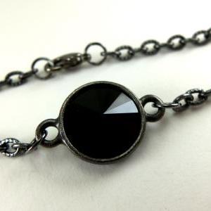 Black Chain Bracelet Dark Crystal Bracelet Chain..
