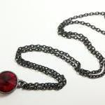 Blood Red Necklace Ruby Red Jewelry Deep Red..