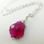 Ruby Red Necklace Wire Wrapped Crystal July..