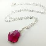 Ruby Red Necklace Wire Wrapped Crystal July..
