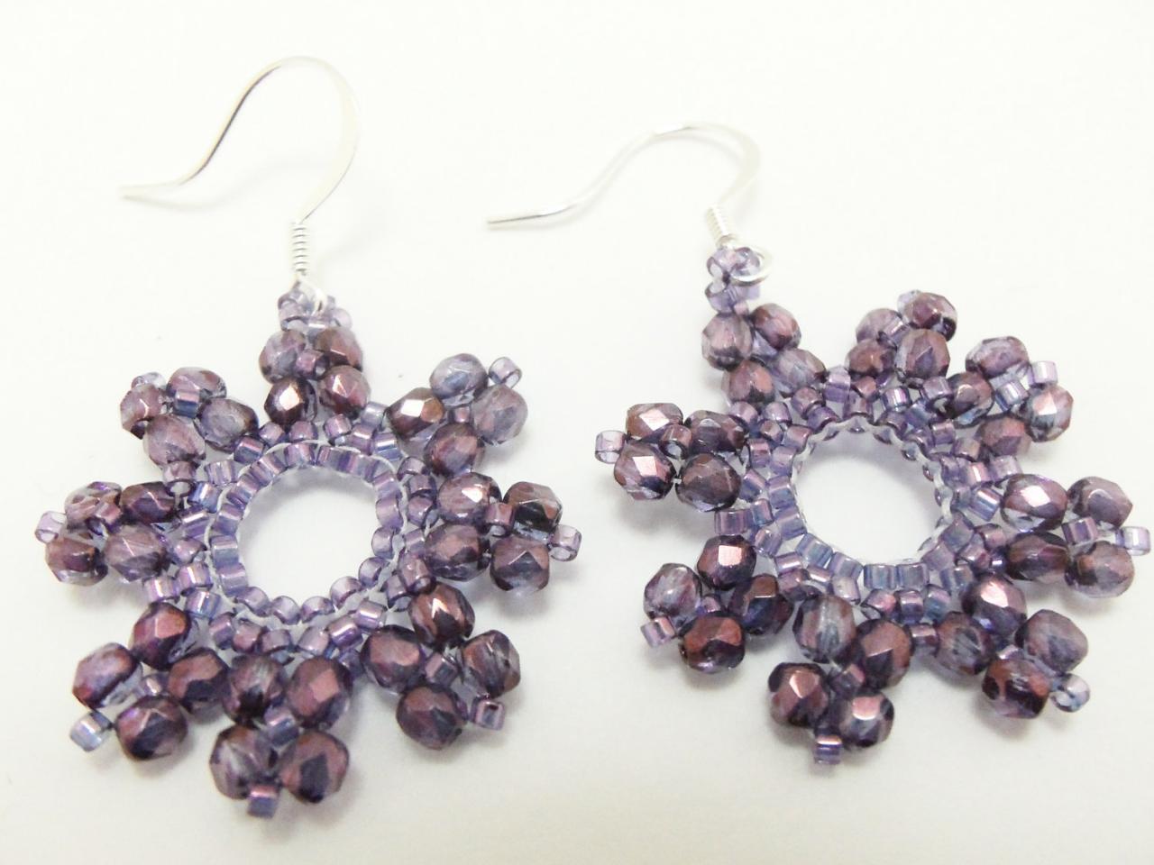 Amethyst Earrings Purple Jewelry Sterling Silver Earwires