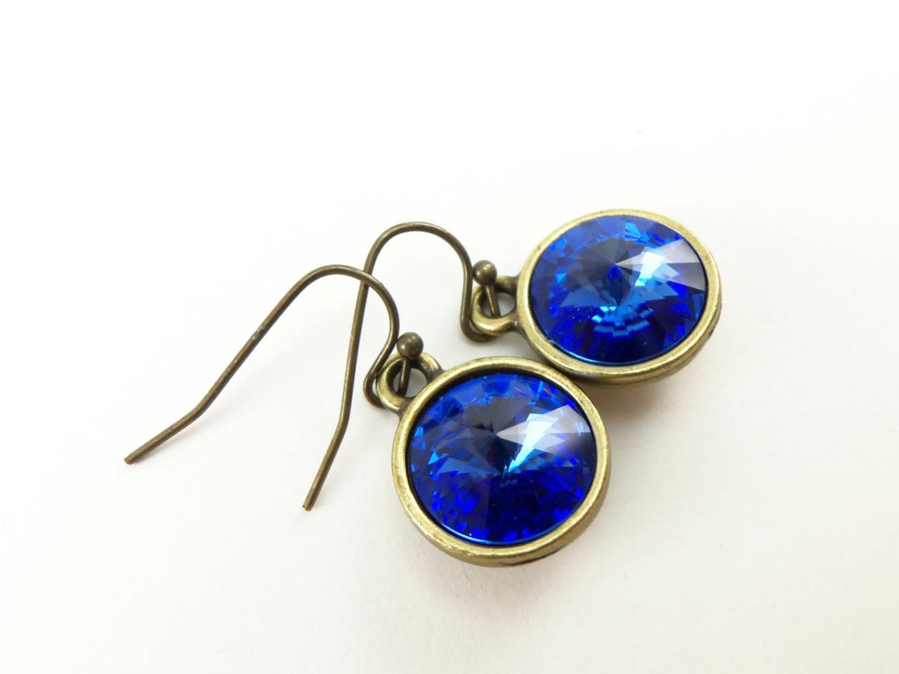 Sapphire Drop Earrings September Birthstone Earrings Crystal Drop Earrings Birthstone Jewelry