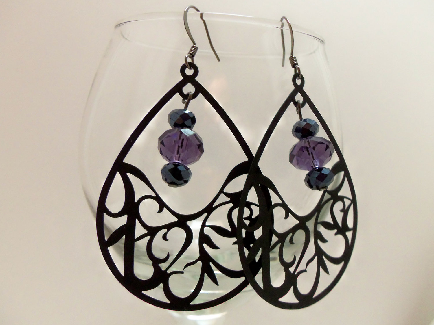 amethyst statement earrings